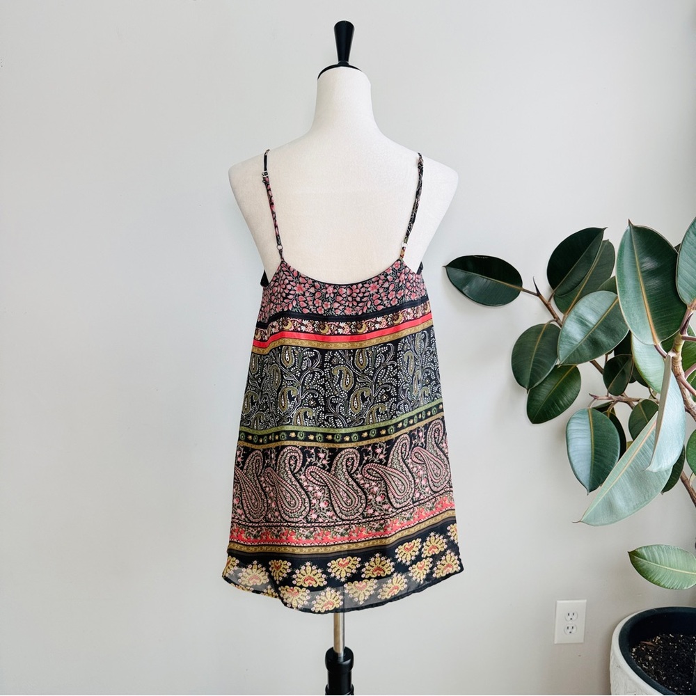 Show Me Your Mumu Floral Paisley Spaghetti Strap Chiffon Flowy Mini Dress XS - Picture 5 of 6